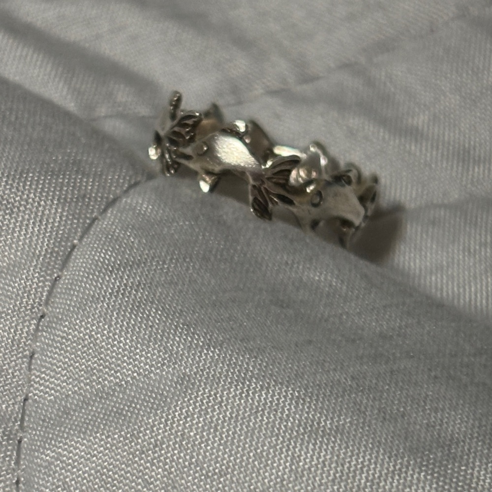 Elegant Silver Dolphin Ring size 7